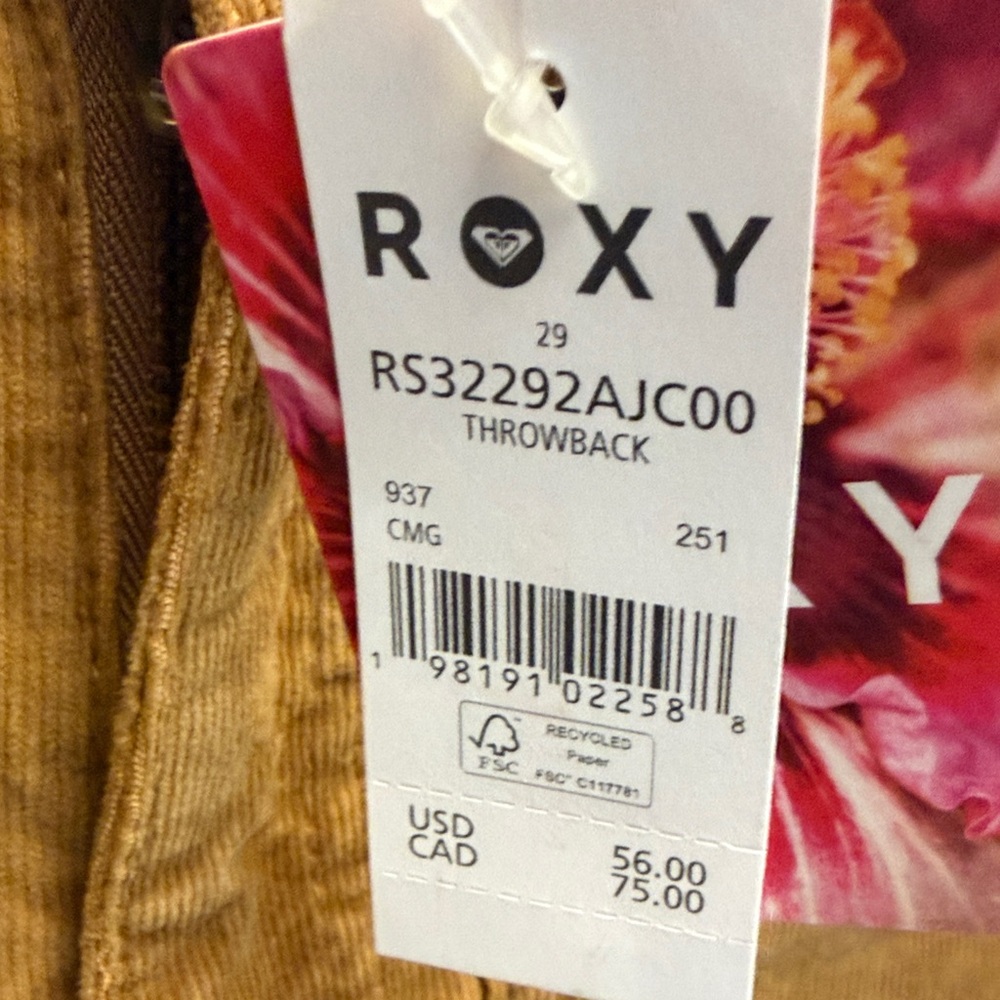 Roxy Women's Tan Corduroy Jean Shorts - Picture 6 of 6